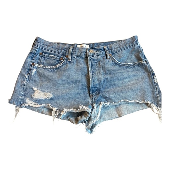 AGOLDE Parker Vintage Cut Off Jeans Sz 30 100% Organic Cotton Swapmeet Dark - Picture 1 of 5